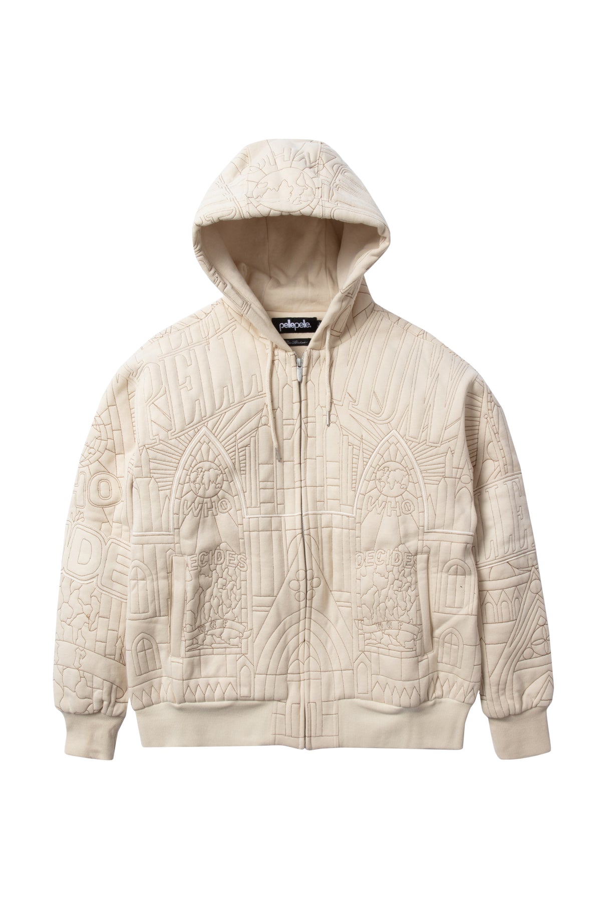 WDW X PP CATHEDRAL ZIP UP HOODIE – WHO DECIDES WAR