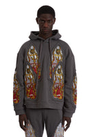 FLAME GLASS EMBROIDERED HOODED PULLOVER