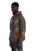 FLAME GLASS EMBROIDERED HOODED PULLOVER