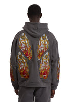 FLAME GLASS EMBROIDERED HOODED PULLOVER
