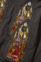 FLAME GLASS EMBROIDERED HOODED PULLOVER