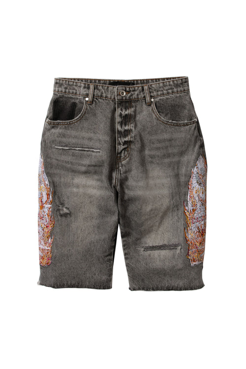 FLAME GLASS KNEE COVER SHORT