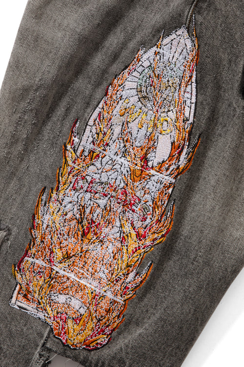 FLAME GLASS KNEE COVER SHORT