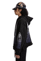 RHINESTONE HOODED PULLOVER