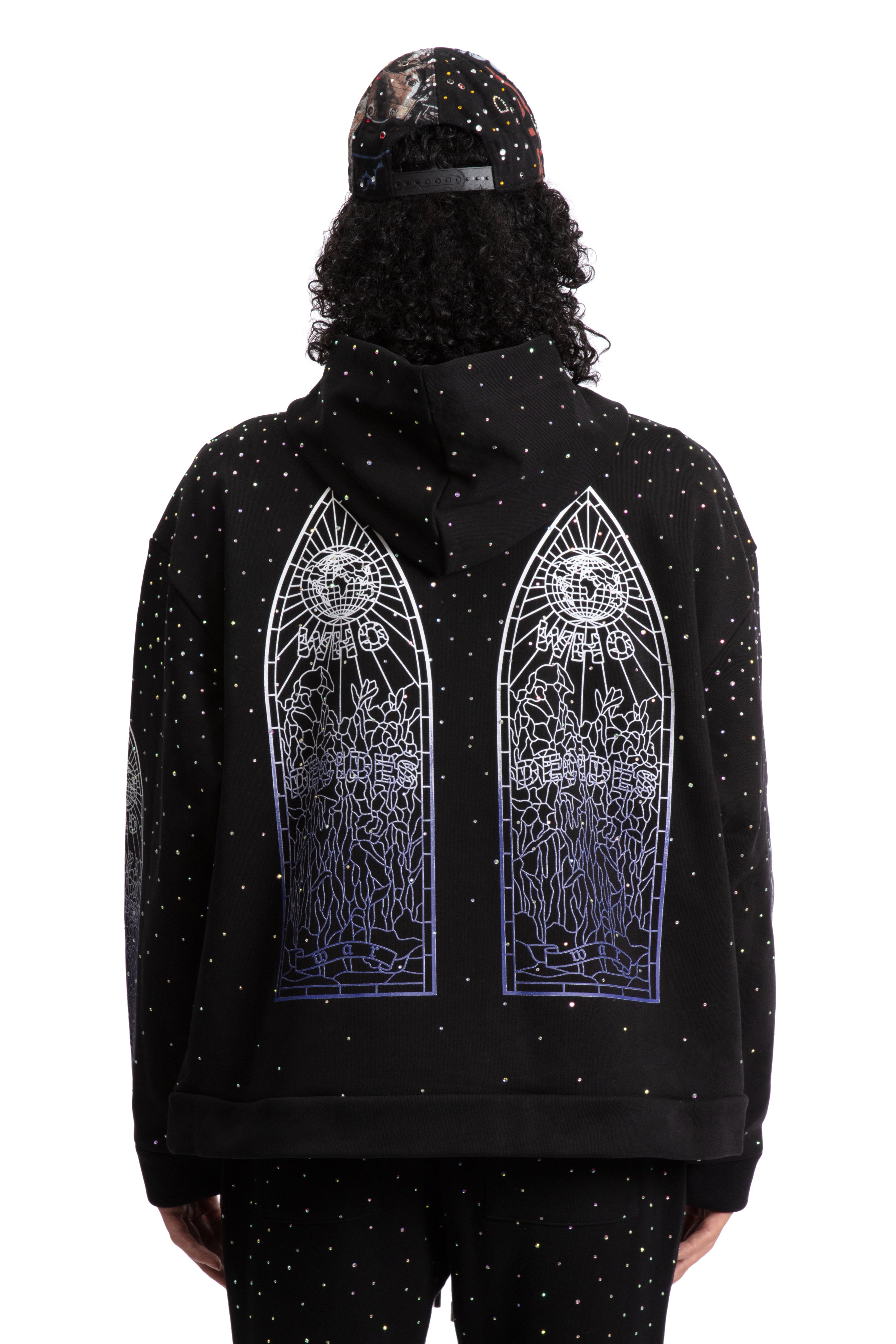 RHINESTONE HOODED PULLOVER