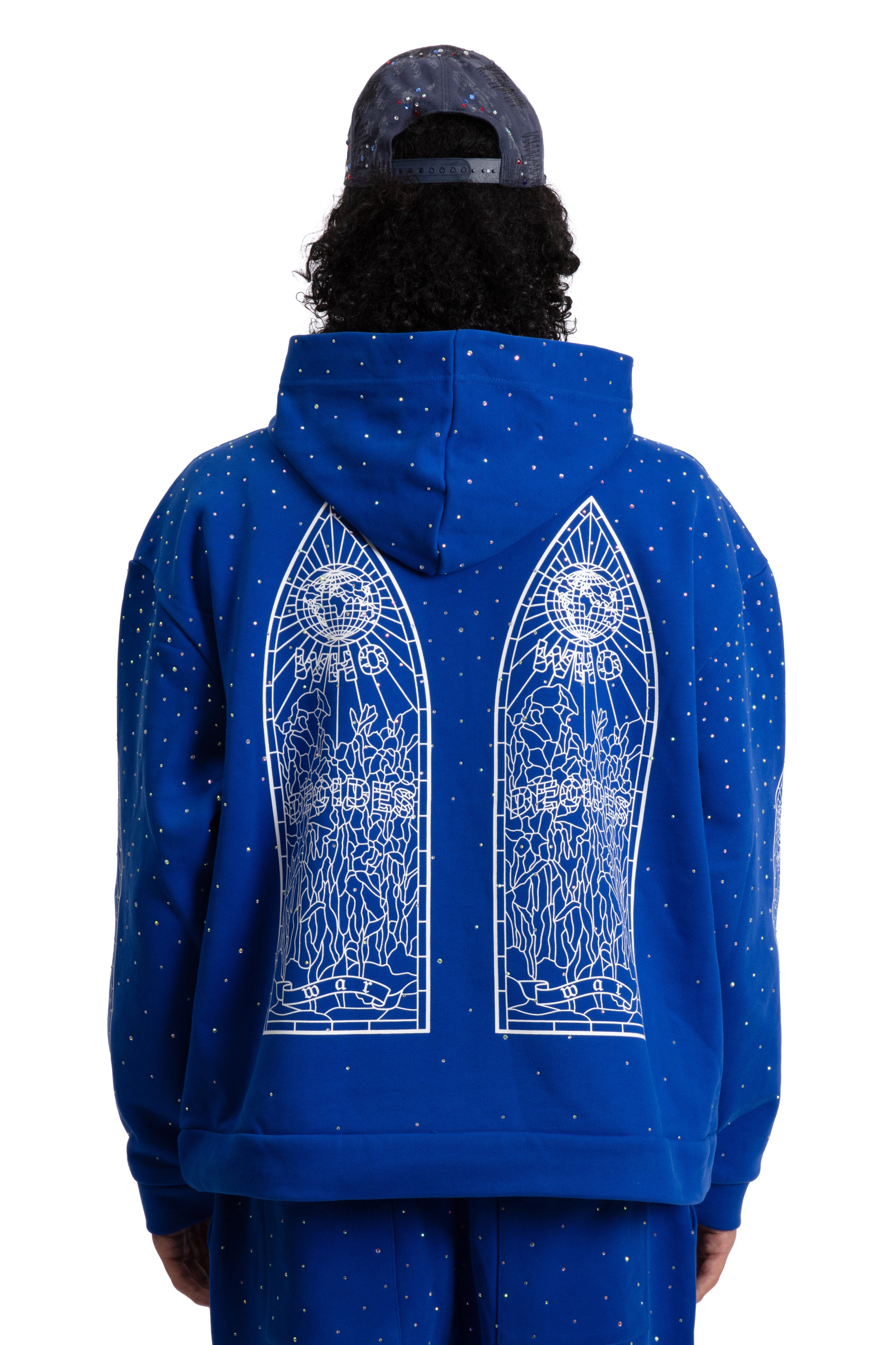 RHINESTONE HOODED PULLOVER