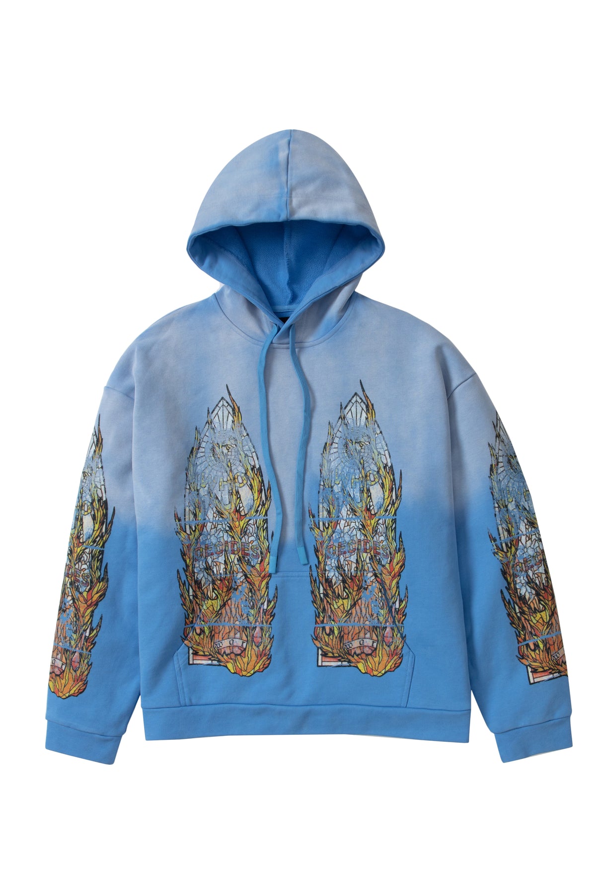 FADED FLAME GLASS HOODED PULLOVER – WHO DECIDES WAR display picture 1