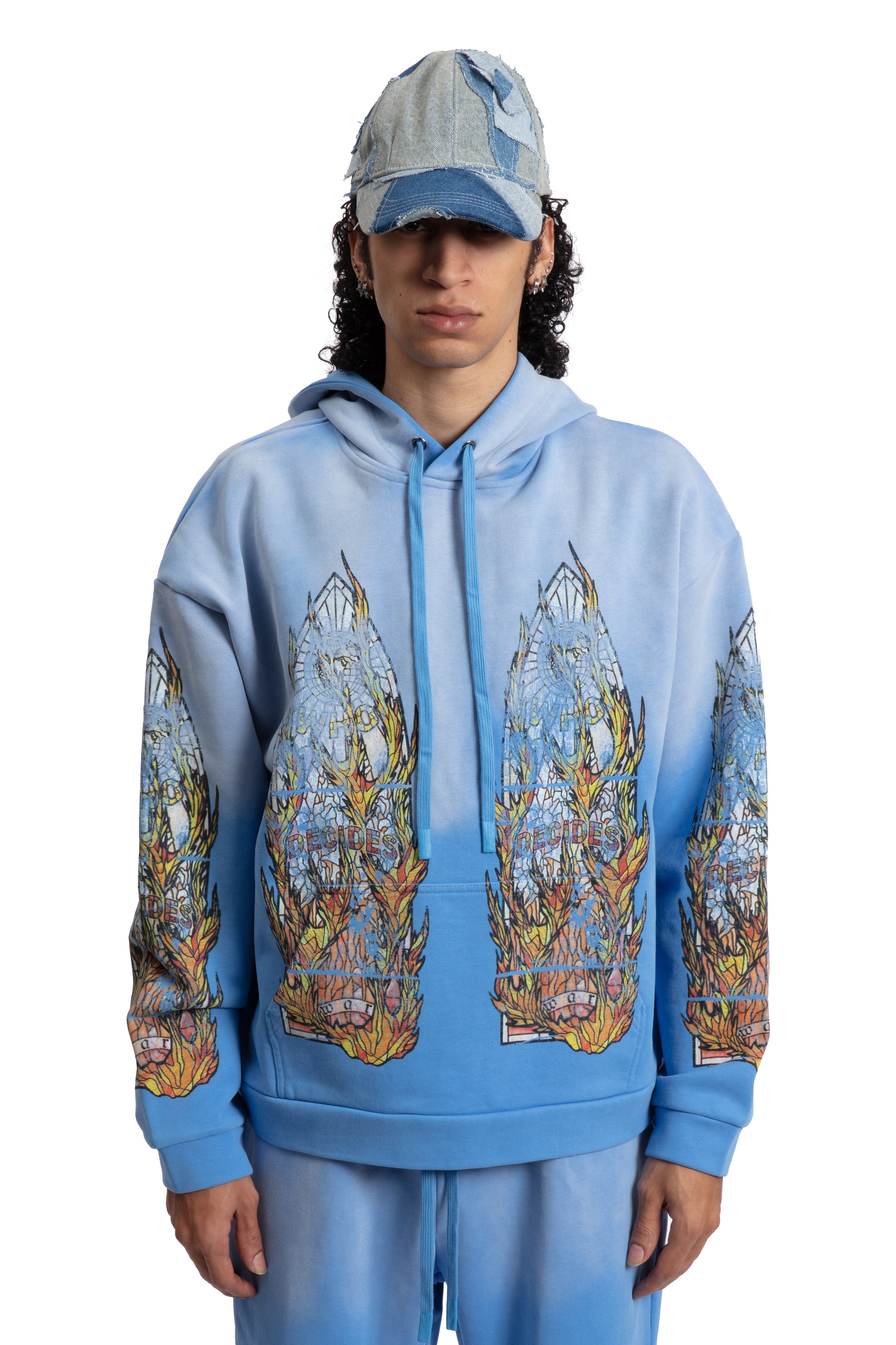 FADED FLAME GLASS HOODED PULLOVER