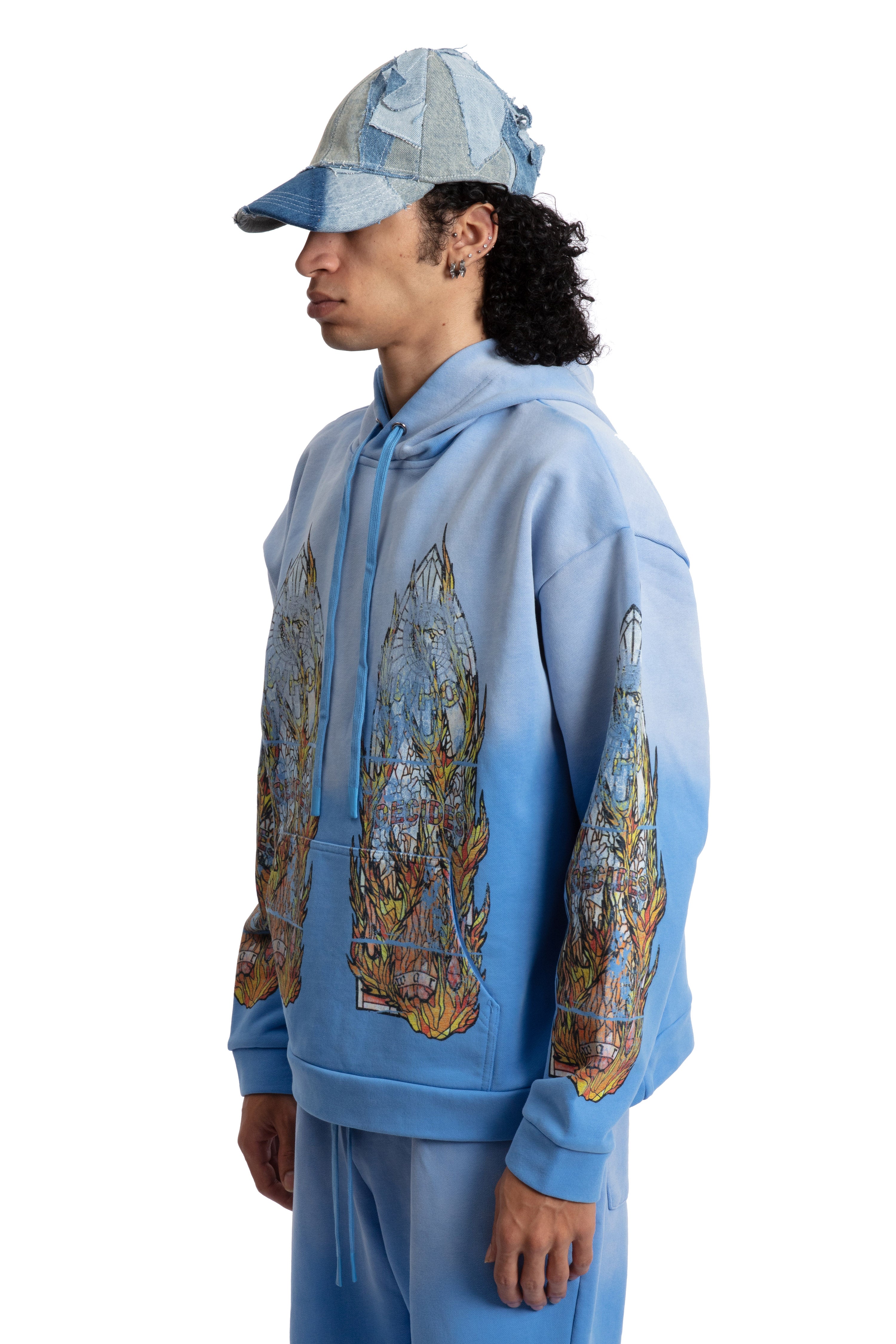 FADED FLAME GLASS HOODED PULLOVER