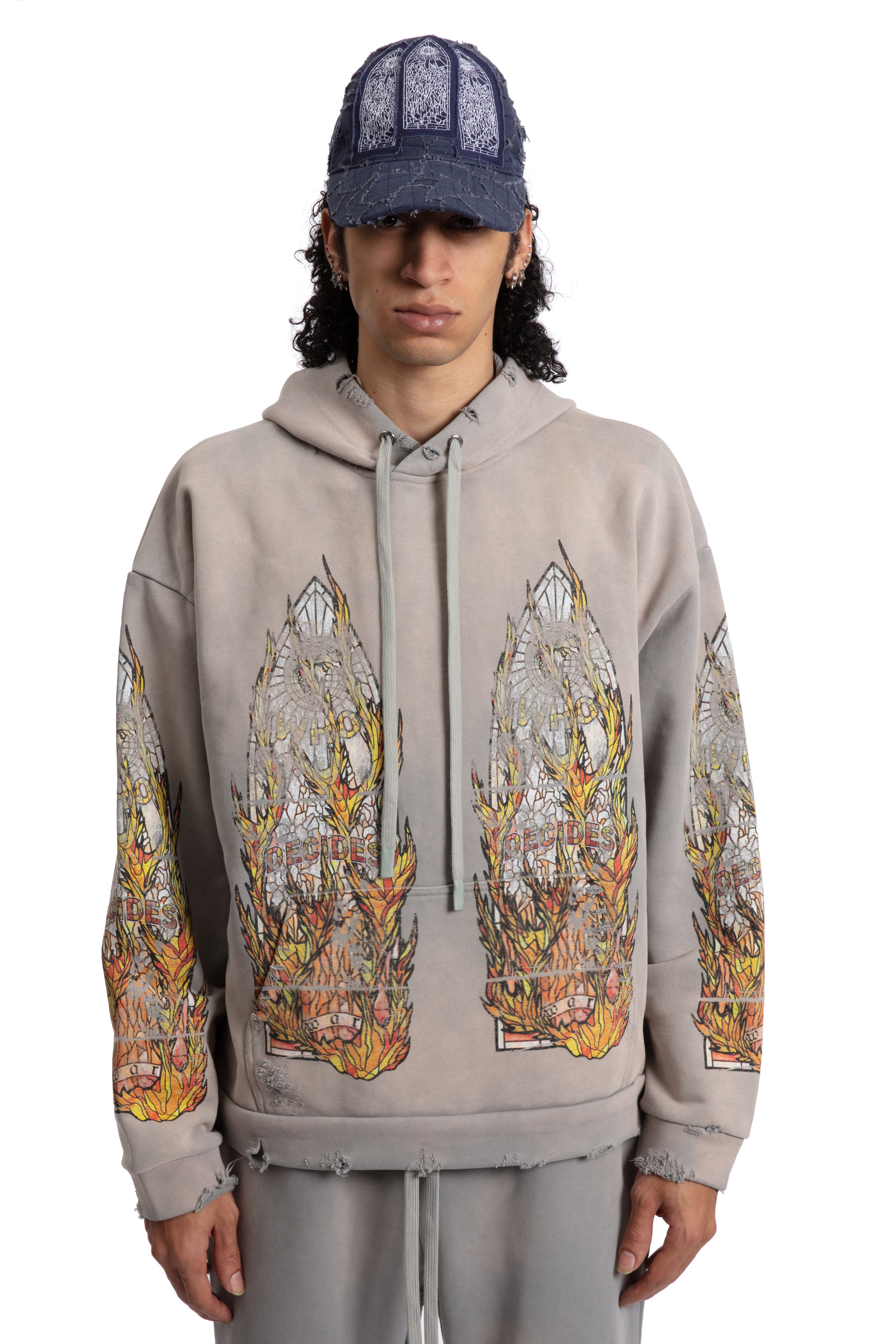 FADED FLAME GLASS HOODED PULLOVER