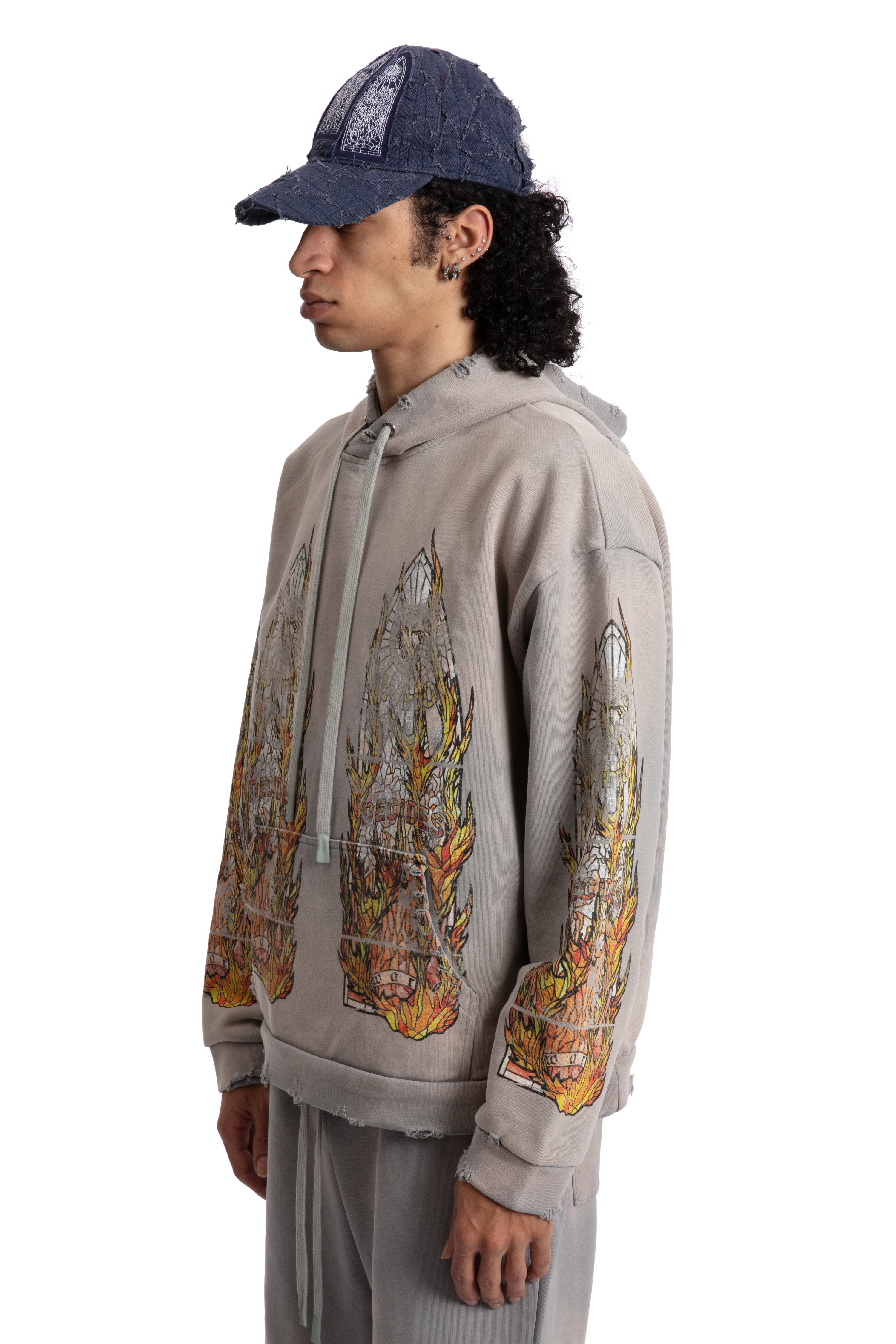 FADED FLAME GLASS HOODED PULLOVER