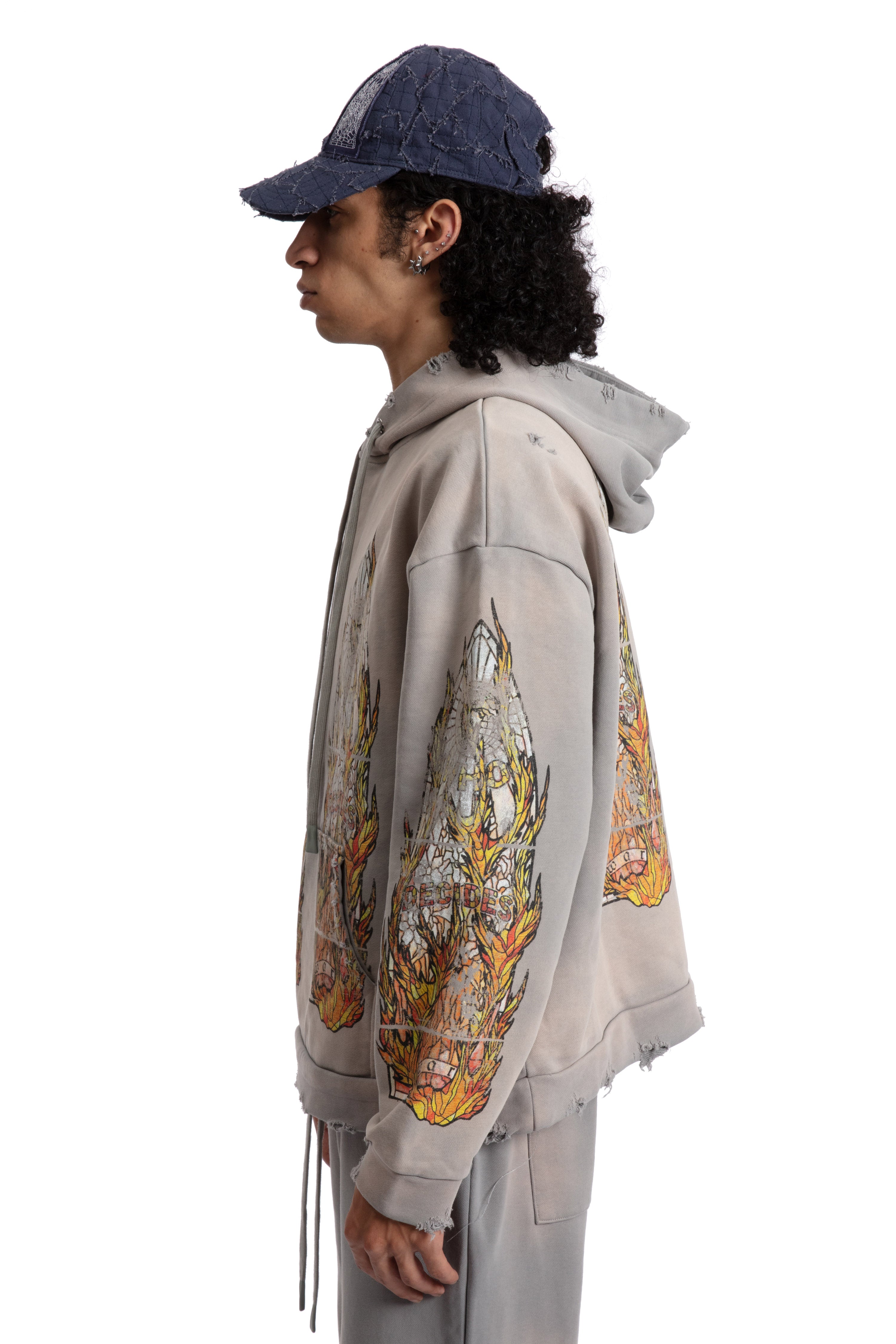 FADED FLAME GLASS HOODED PULLOVER