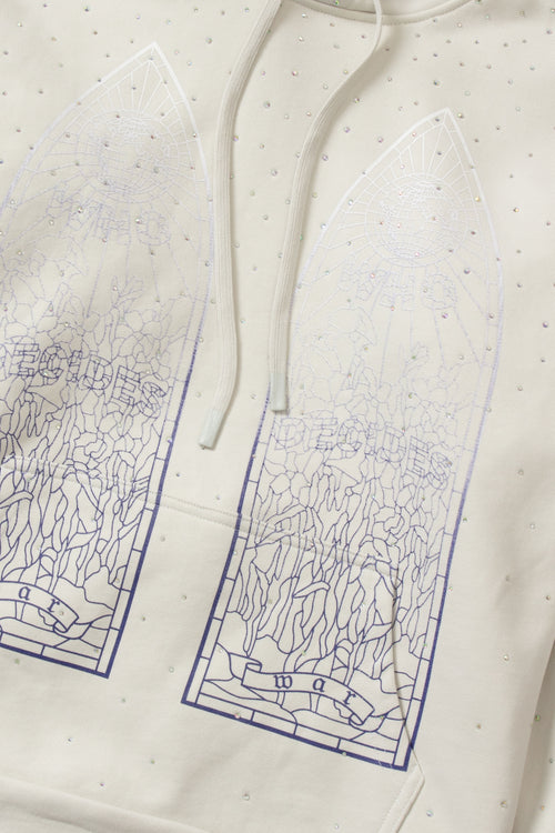 RHINESTONE HOODED PULLOVER