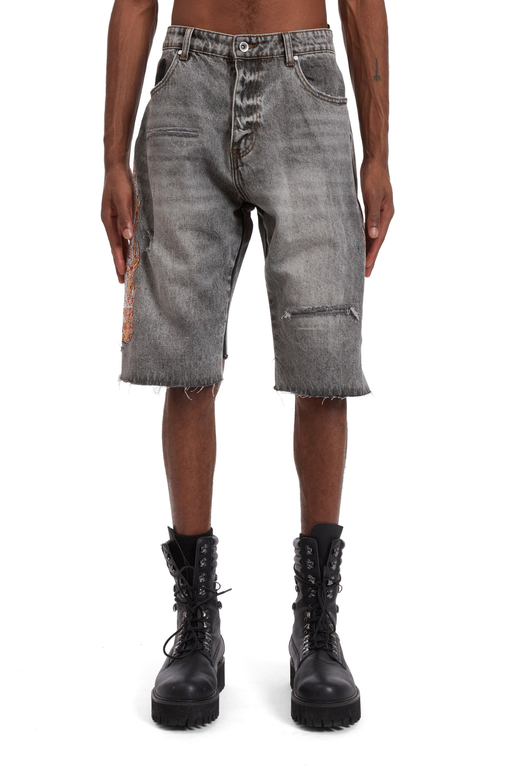 FLAME GLASS KNEE COVER SHORT