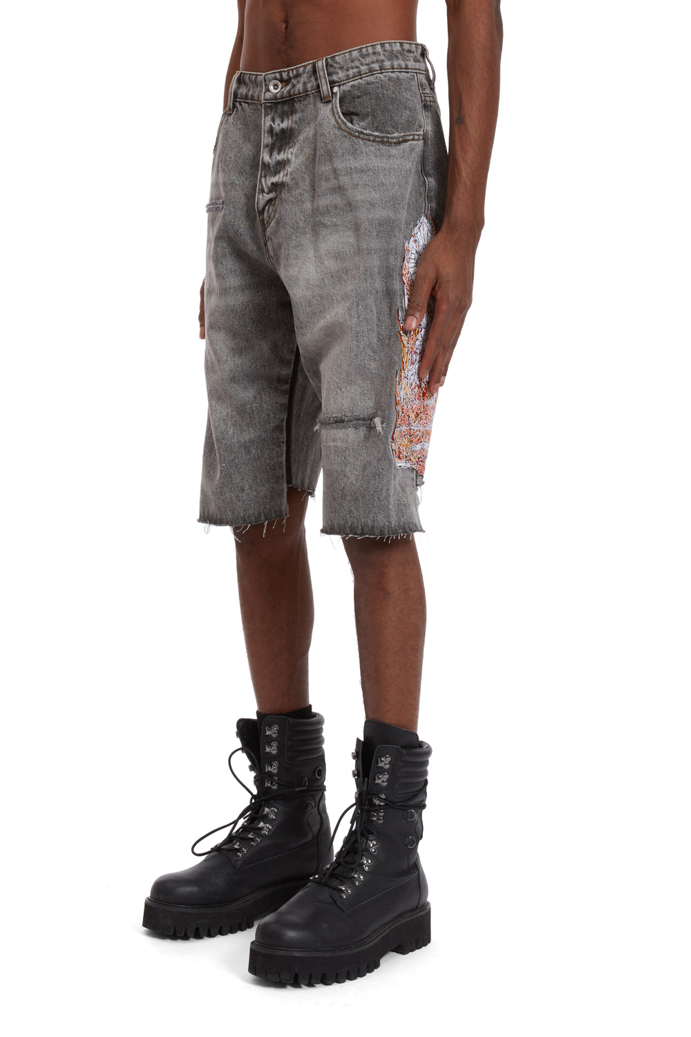 FLAME GLASS KNEE COVER SHORT