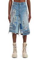 PATCHED ARCH BLOWOUT DENIM SHORT