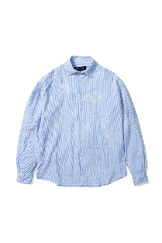 GATHERED FRAY BUTTON DOWN