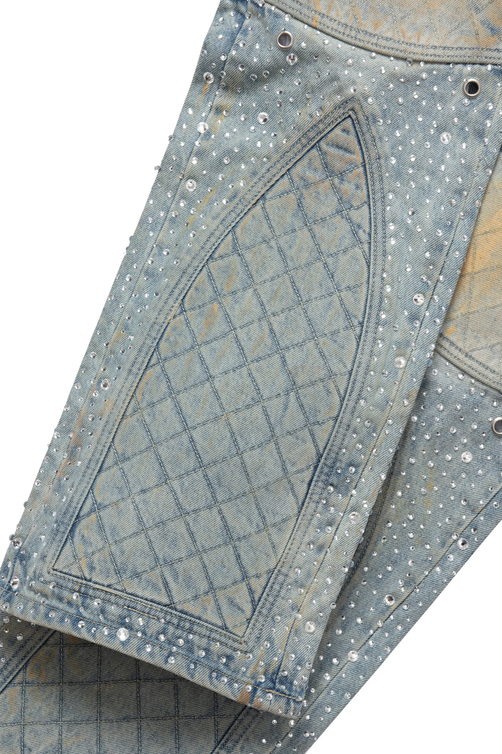STUDDED MOTO DENIM