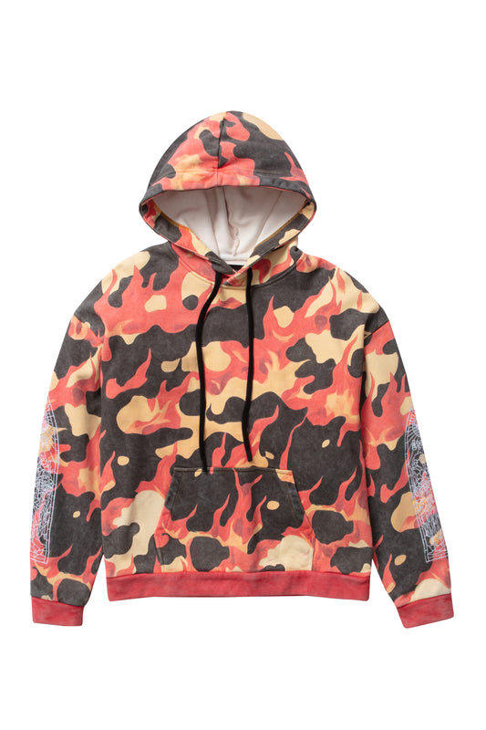 FLAME CAMO HOODED PULLOVER