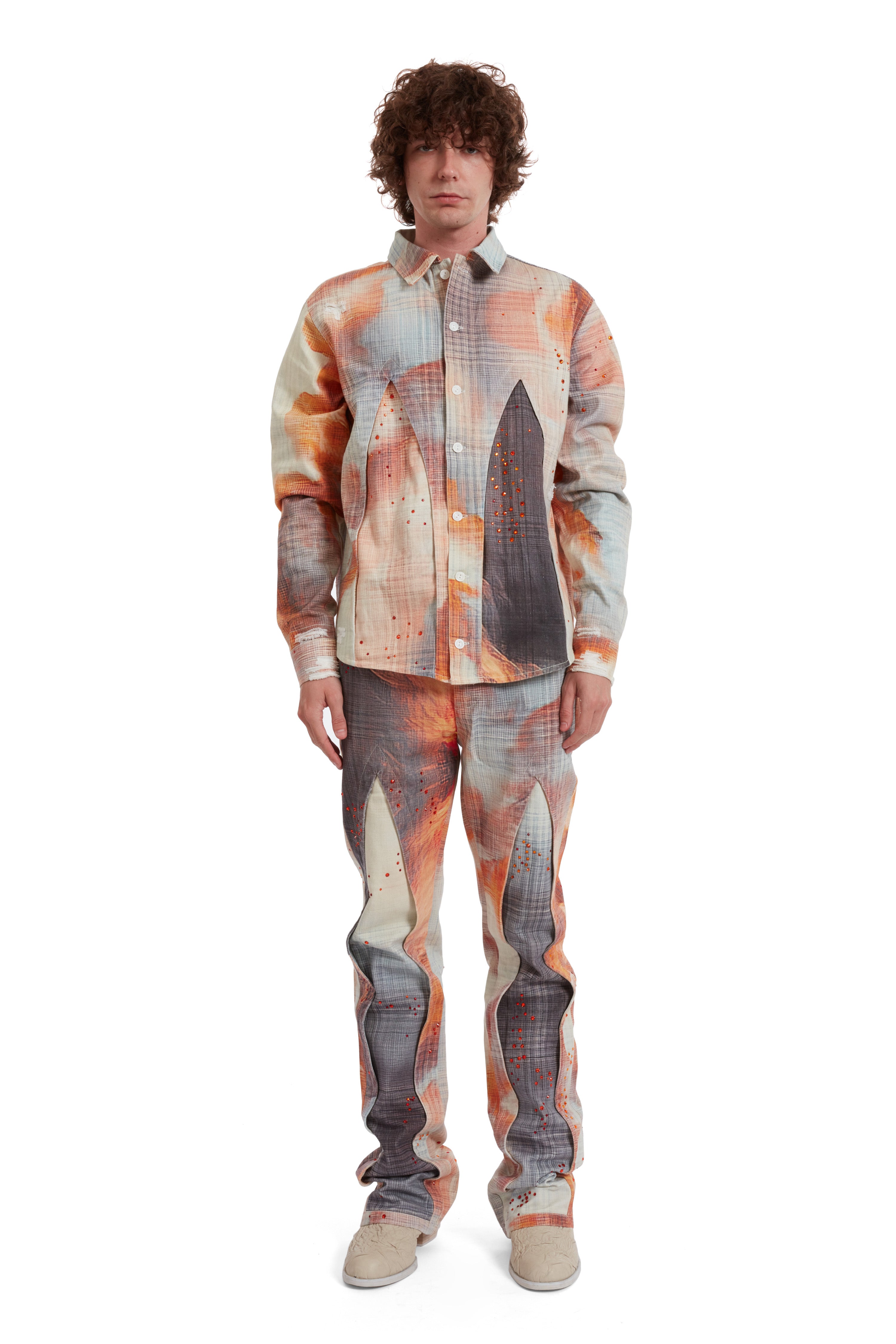 HOLLOW GLASS SUNFIRE BUTTON UP