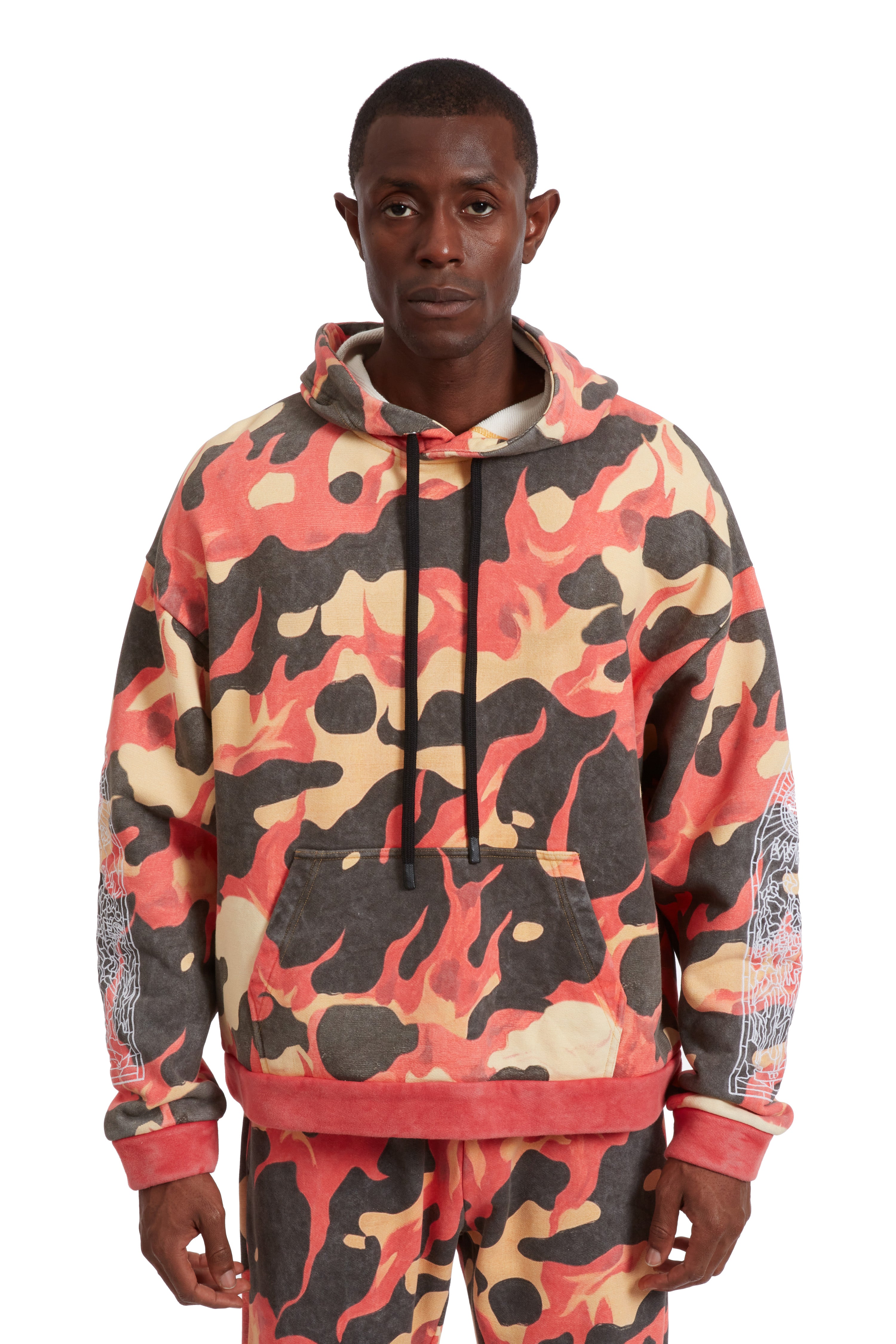 FLAME CAMO HOODED PULLOVER