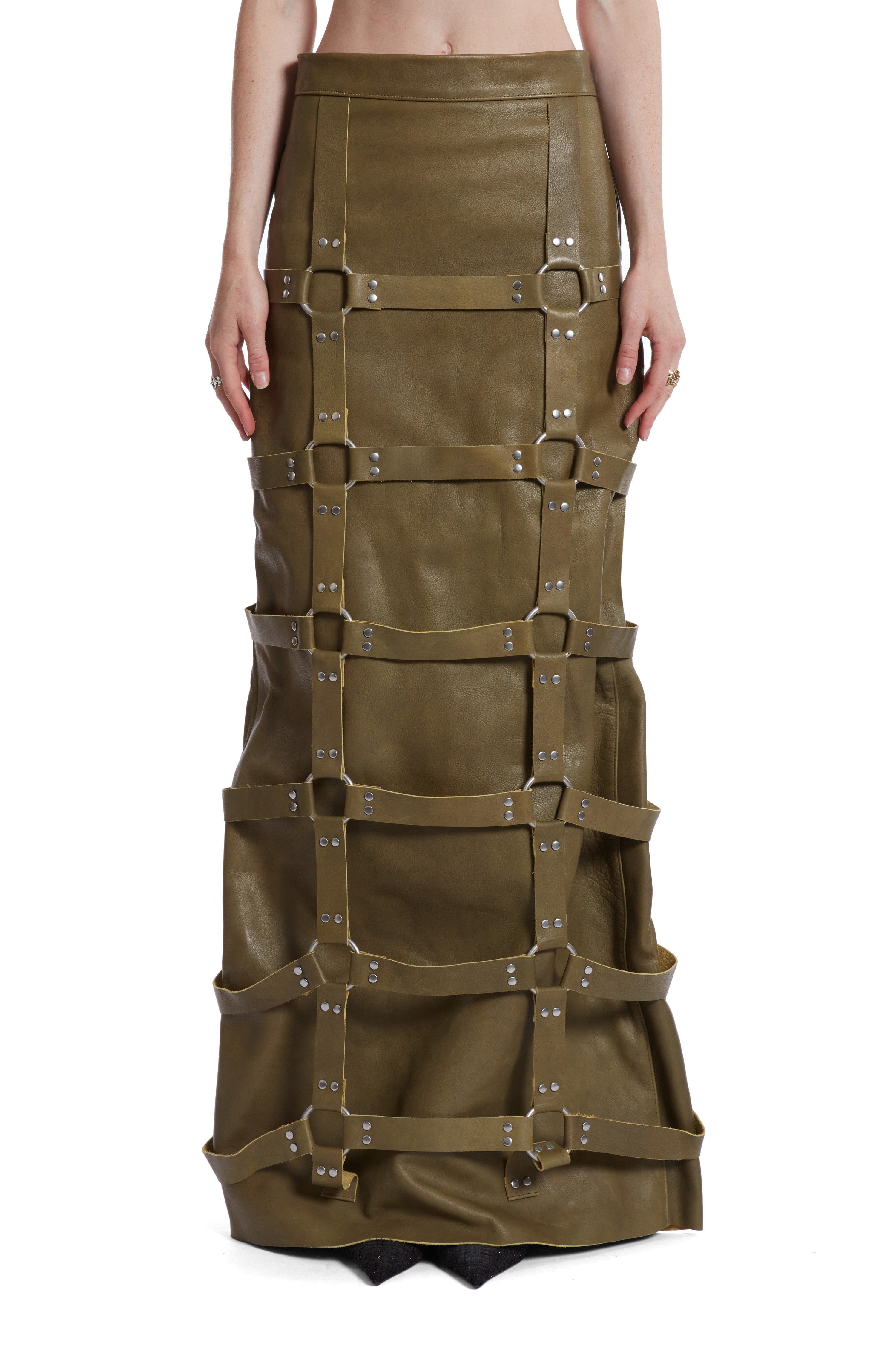 GRID BONDAGE MAXI SKIRT