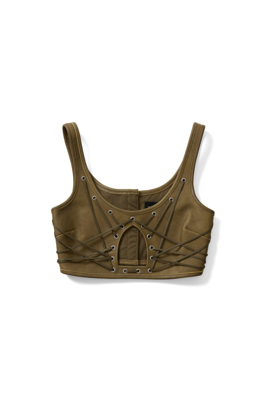 BONDAGE LEATHER CROPPED CAMISOLE