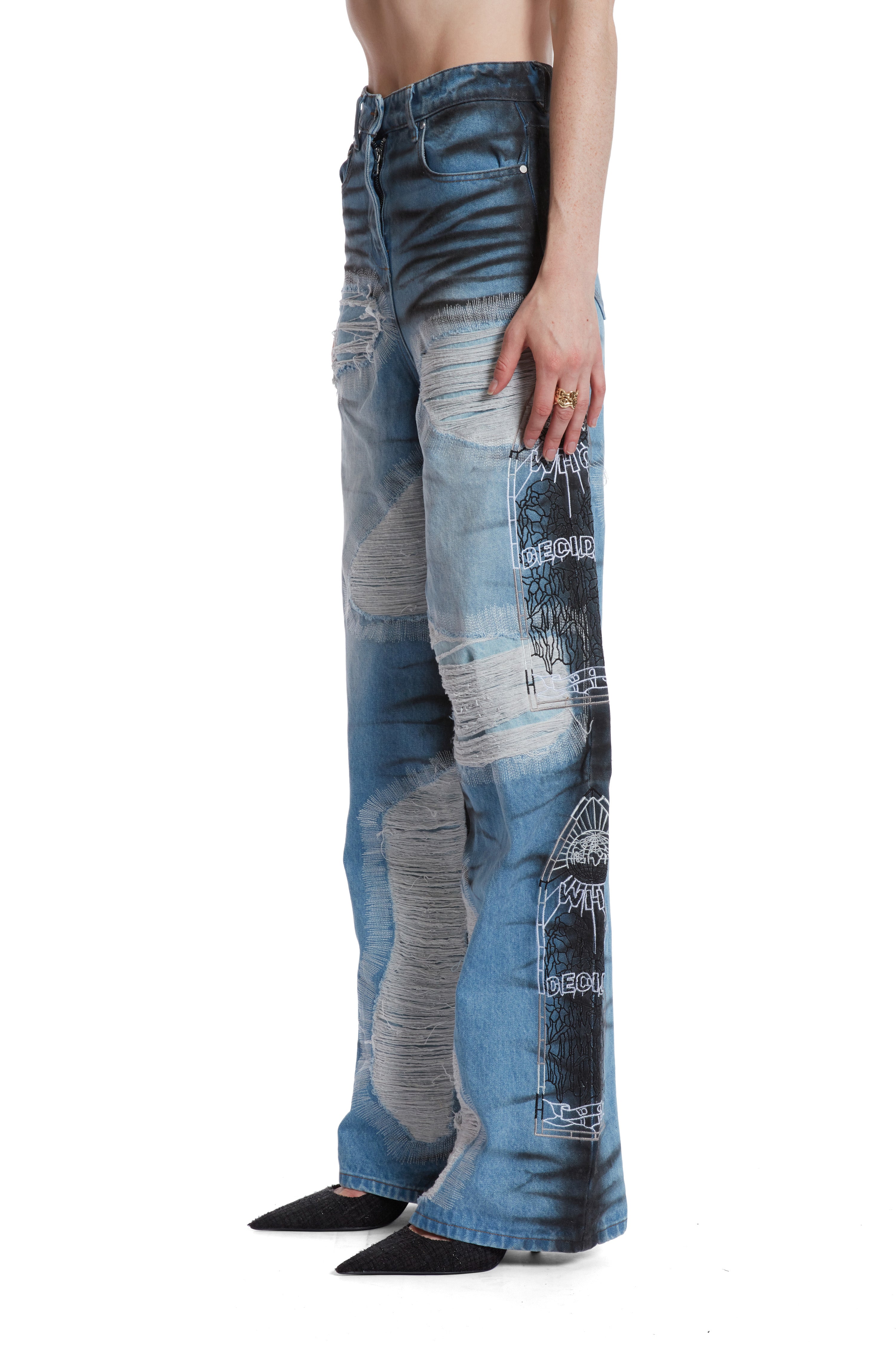 WOMEN'S NOIR STRIPE DENIM