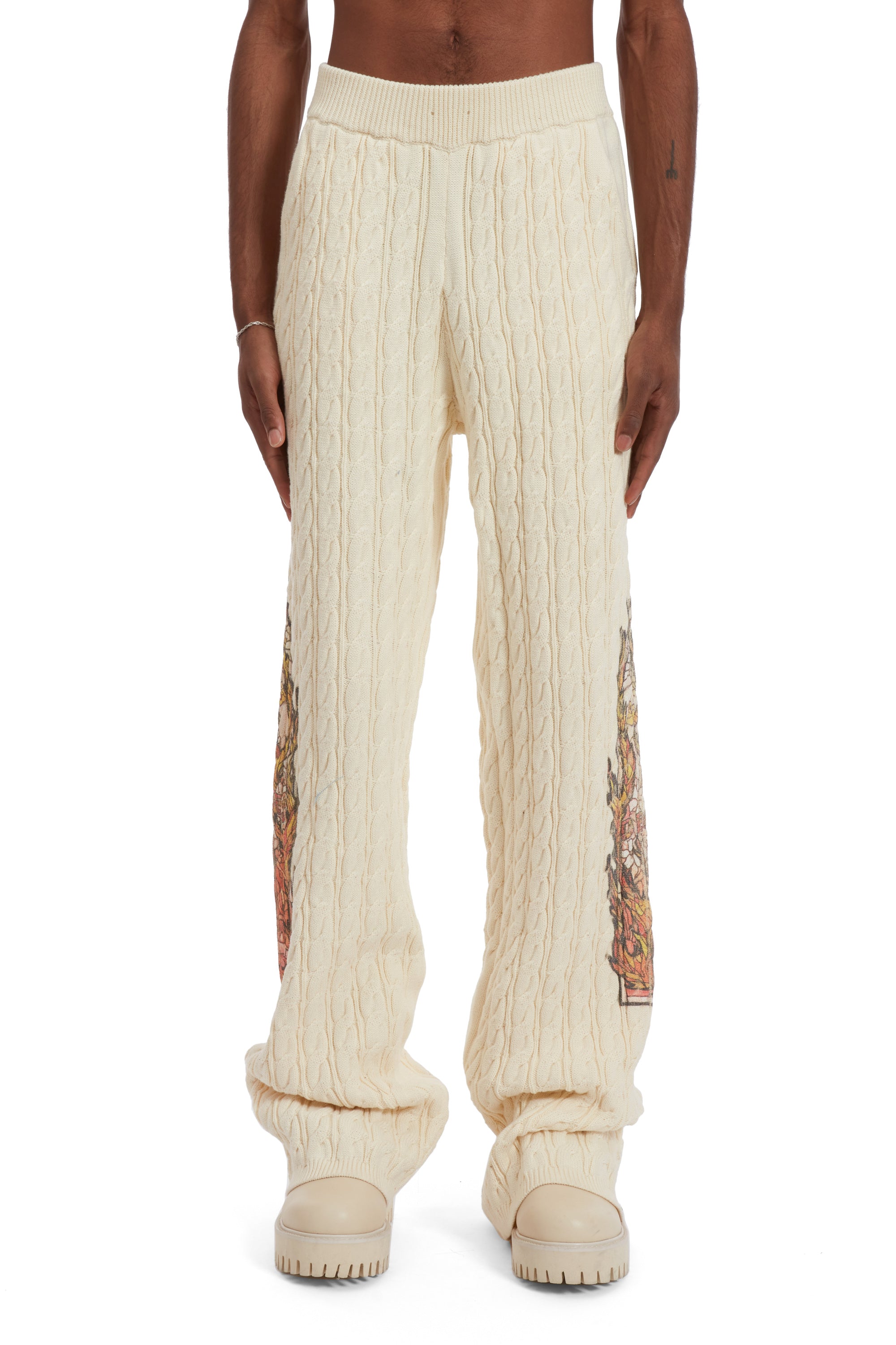 FLAME GLASS CABLE KNIT LOUNGE PANTS