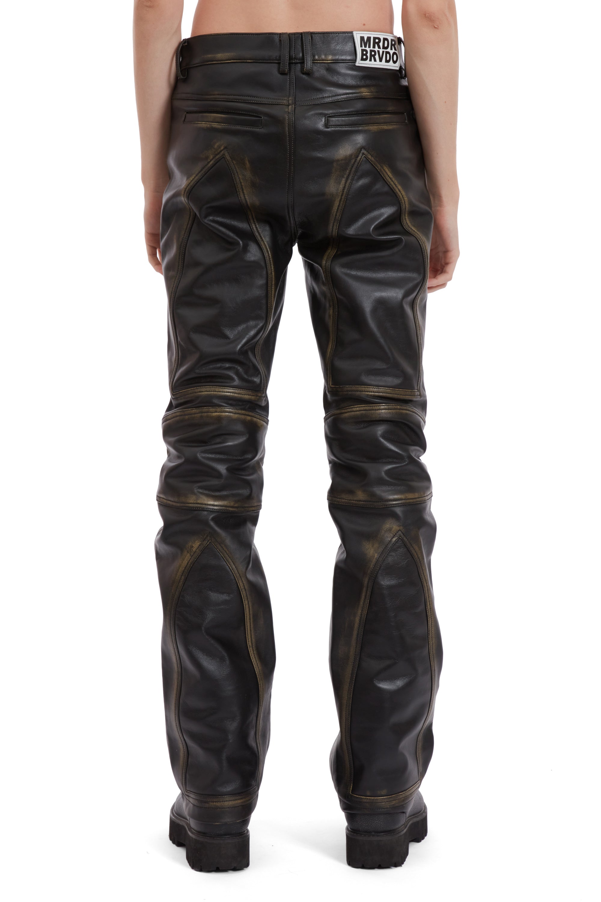 RUB OFF LEATHER MOTO PANTS