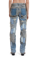 PATCHED ARCH REPAIRED BLOWOUT DENIM