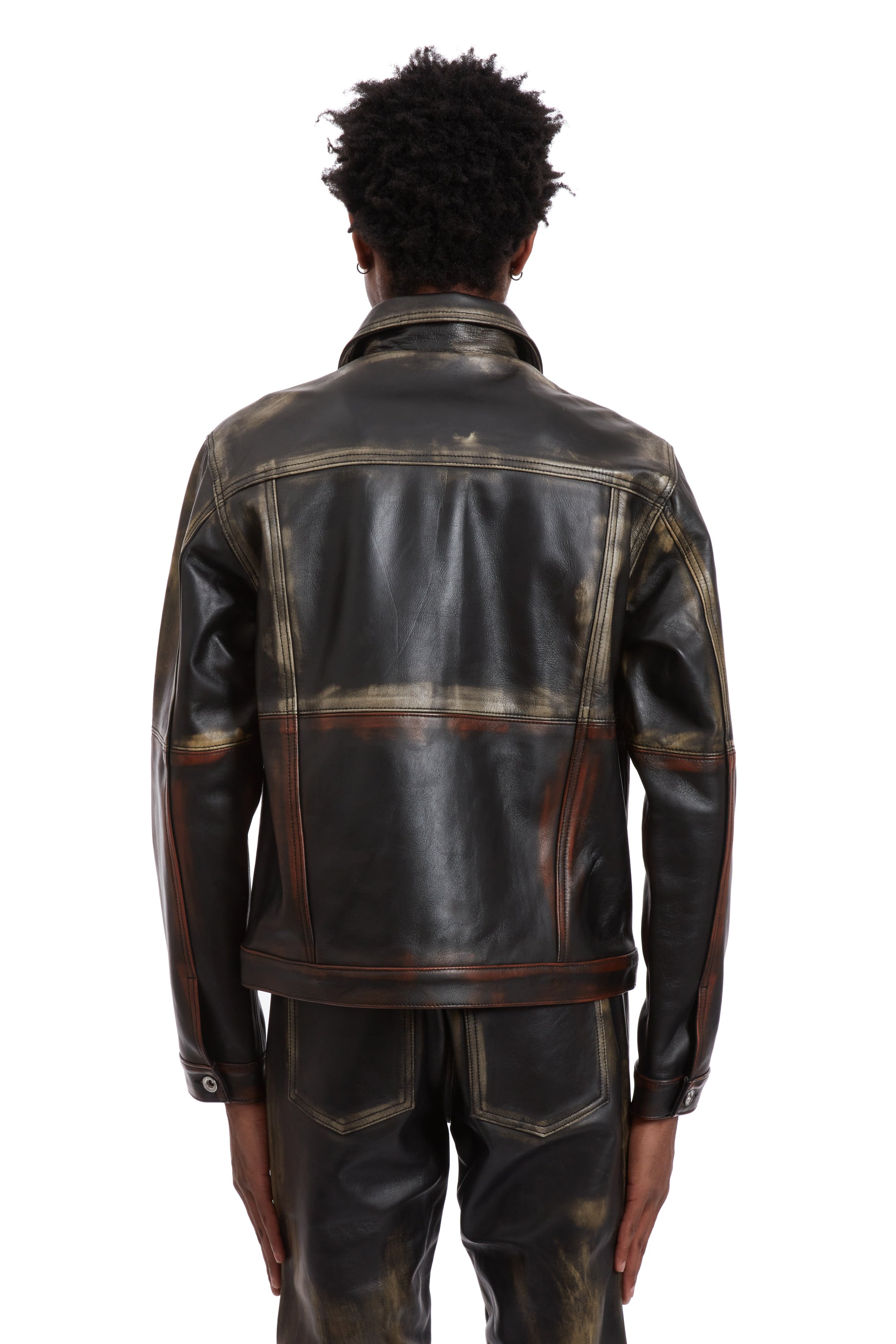 OMBRE LEATHER TRUCKER JACKET