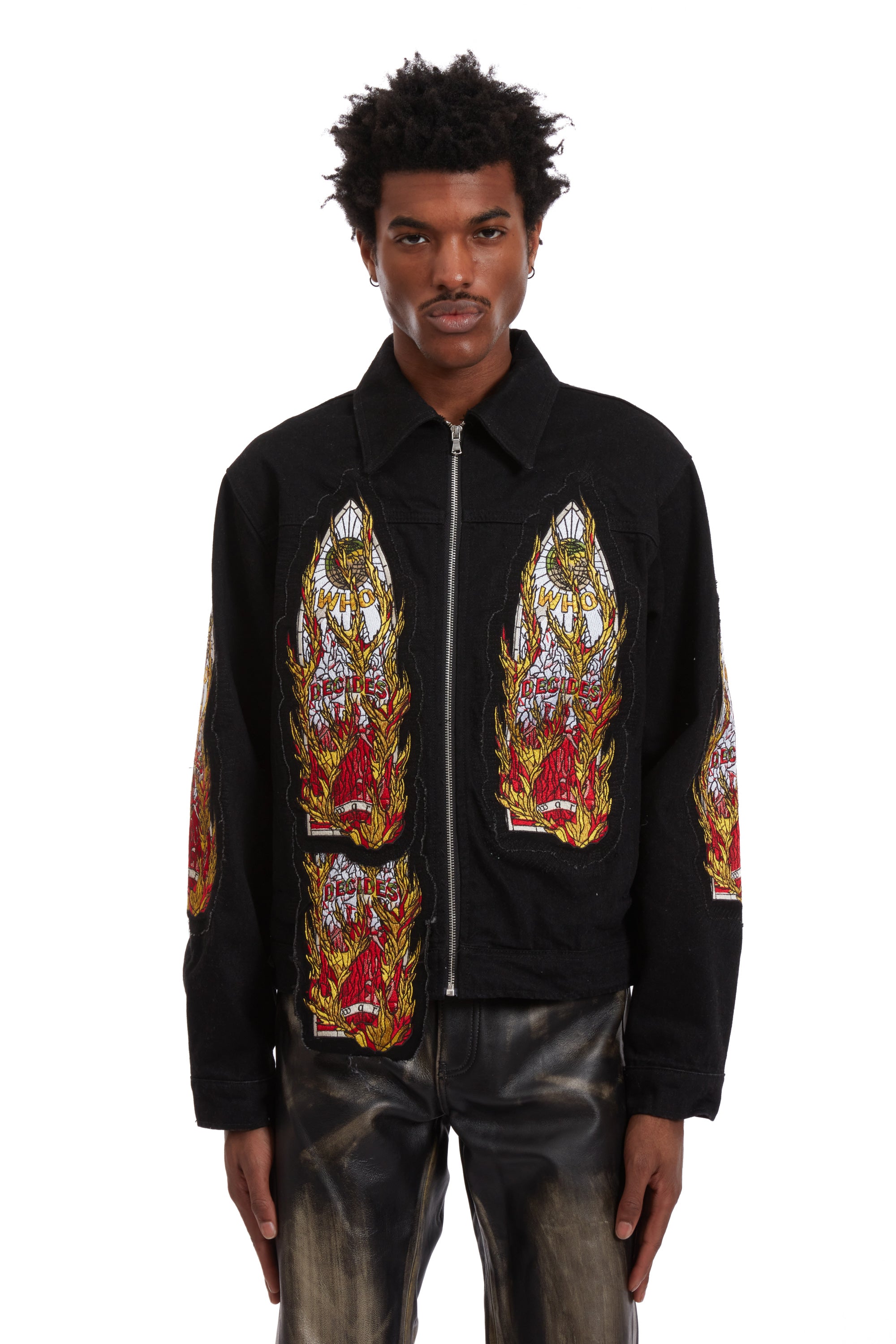 FLAME GLASS TRUCKER JACKET