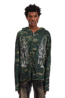 WINGED WAVELENGTH CAMO ZIP UP HOODIE