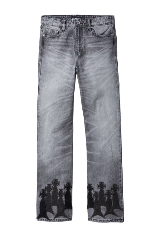SLIM FIT TWILIGHT WASH WITH PATCHES
