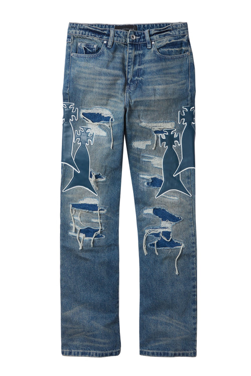 SLIM FIT MEDIAN WASH WITH REPAIR