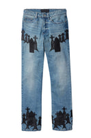 SLIM FIT STONE WASH WITH PATCHES