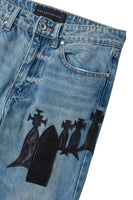 SLIM FIT STONE WASH WITH PATCHES