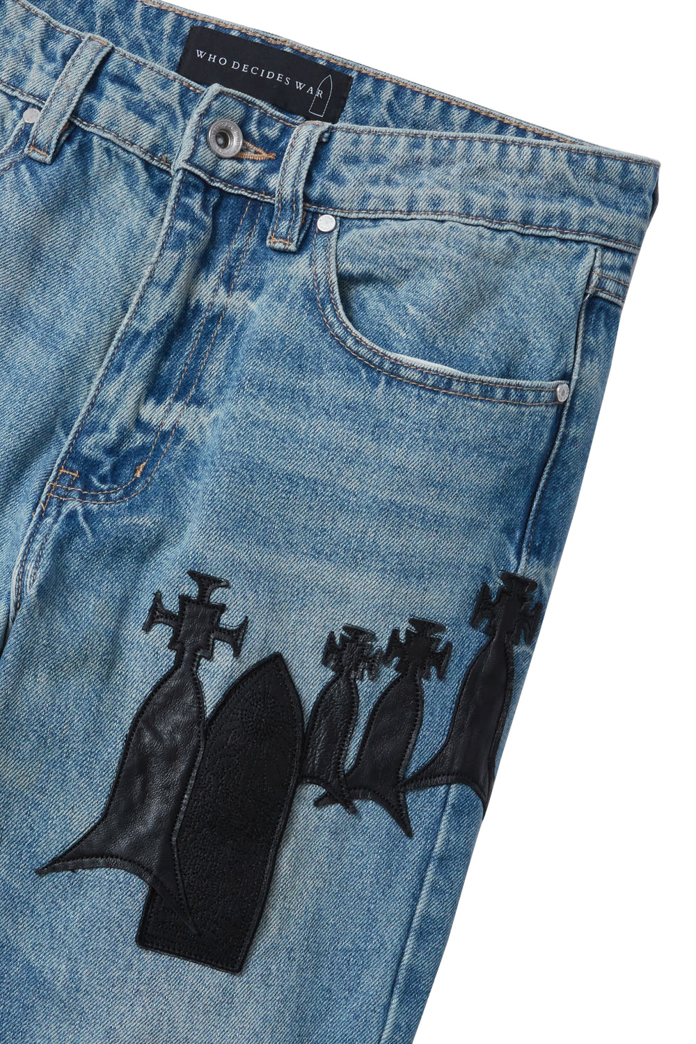 SLIM FIT STONE WASH WITH PATCHES