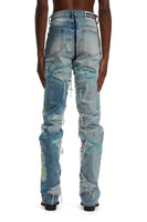 MULTICOLOR STUD DISTRESSED DENIM