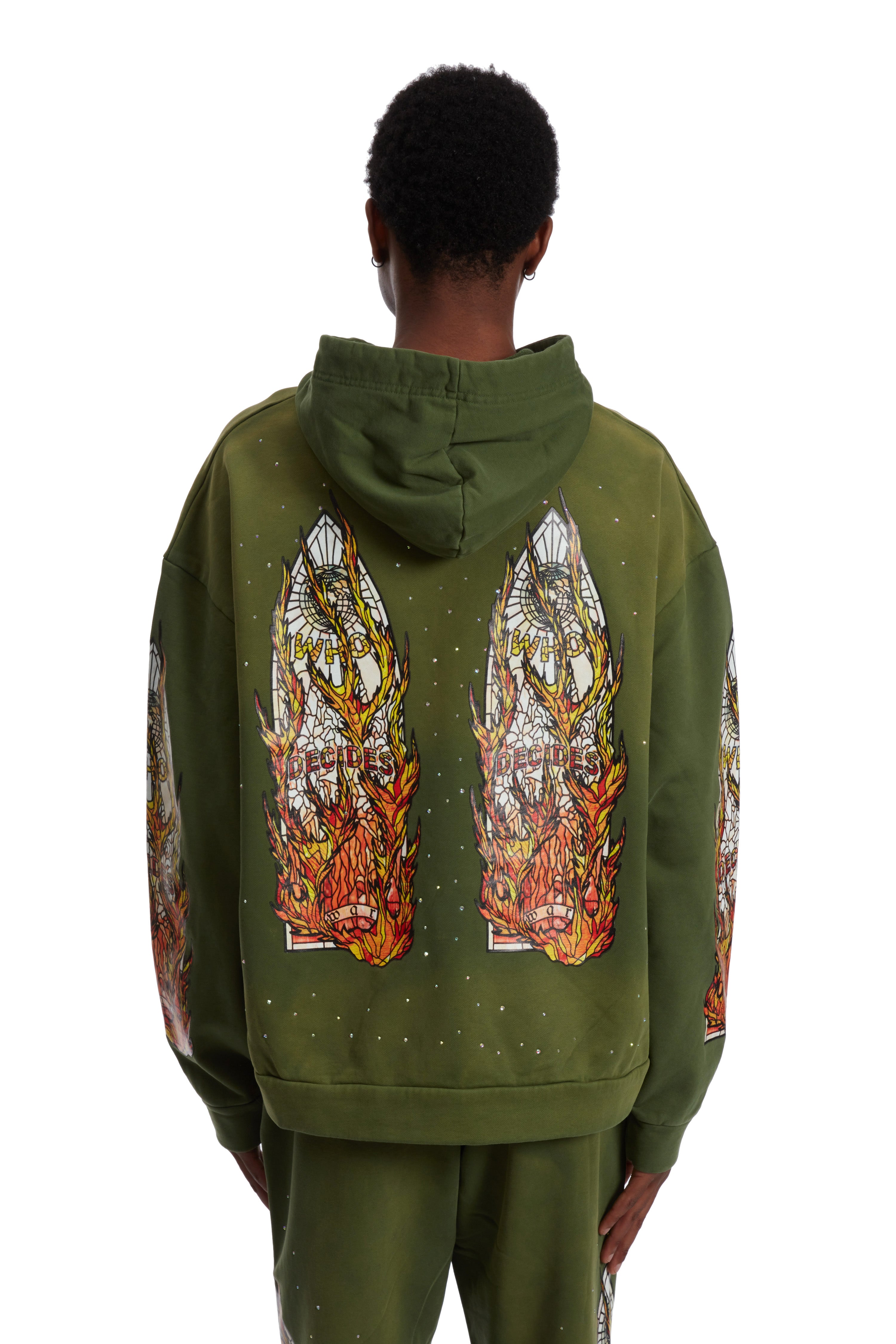 FLAME GLASS HOODED PULLOVER