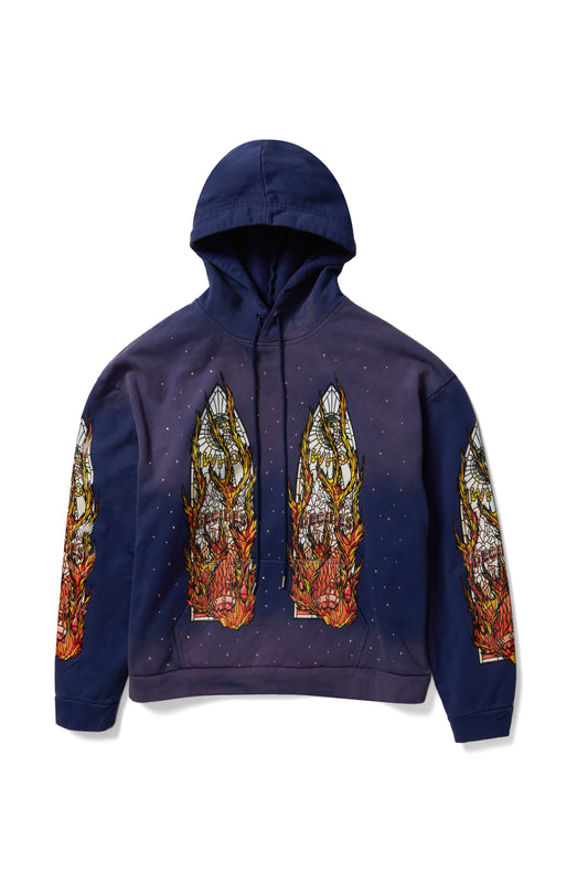 FLAME GLASS HOODED PULLOVER