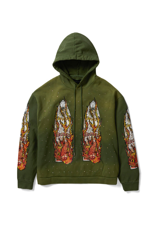 FLAME GLASS HOODED PULLOVER