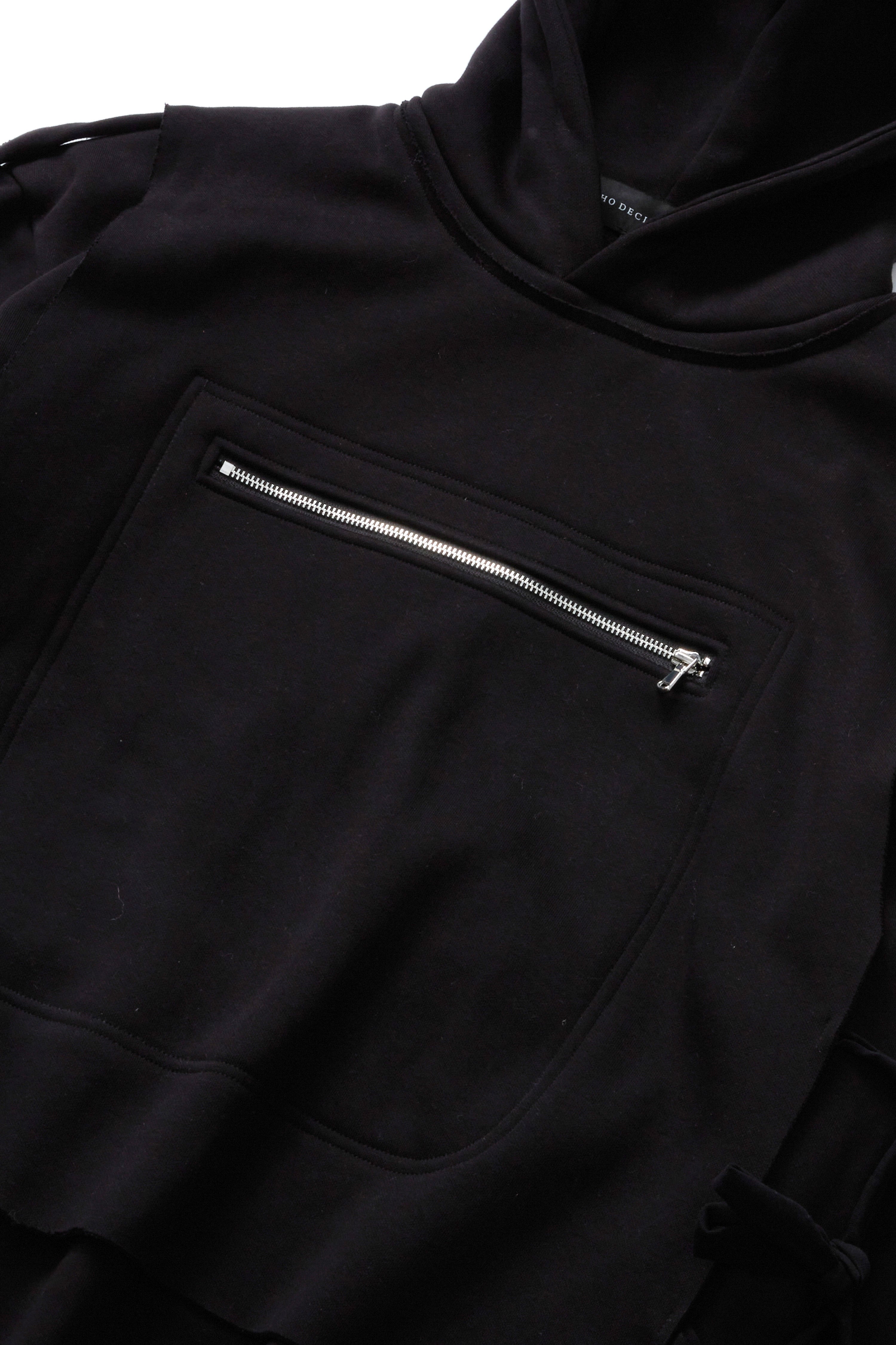 ZIPPERED MULTILAYER HOODIE