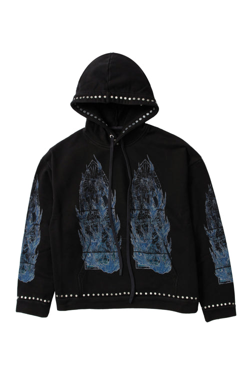 FLAME GLASS HOODED PULLOVER