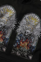 SKULL HOODED PULLOVER