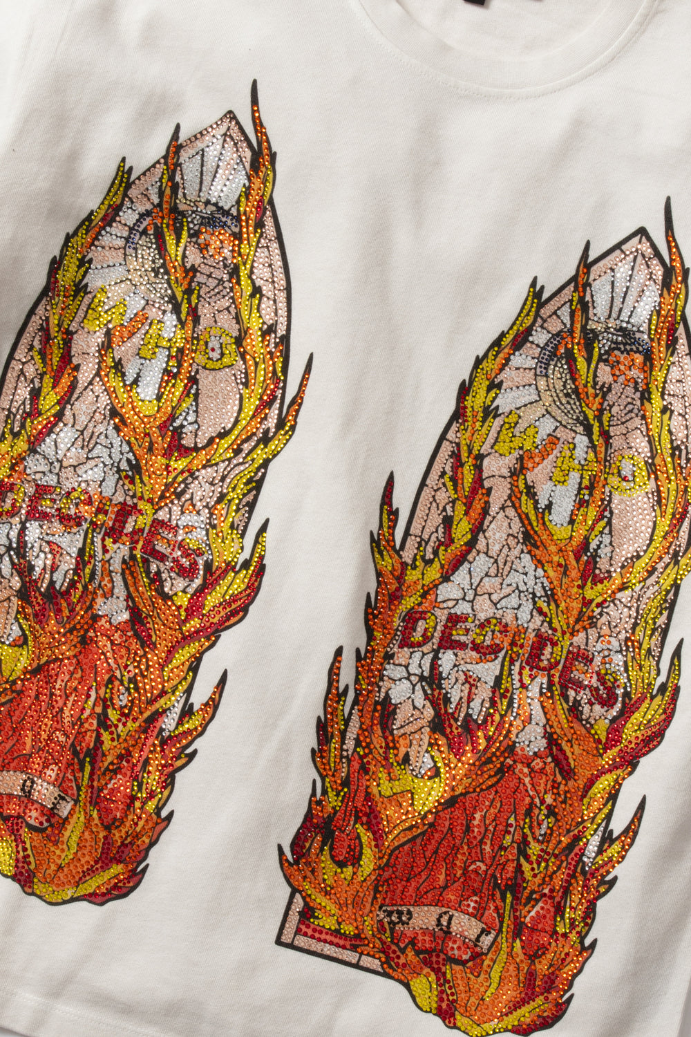 RHINESTONE FLAME GLASS JERSEY