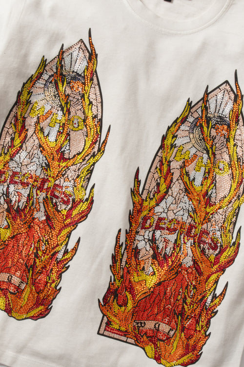 RHINESTONE FLAME GLASS JERSEY