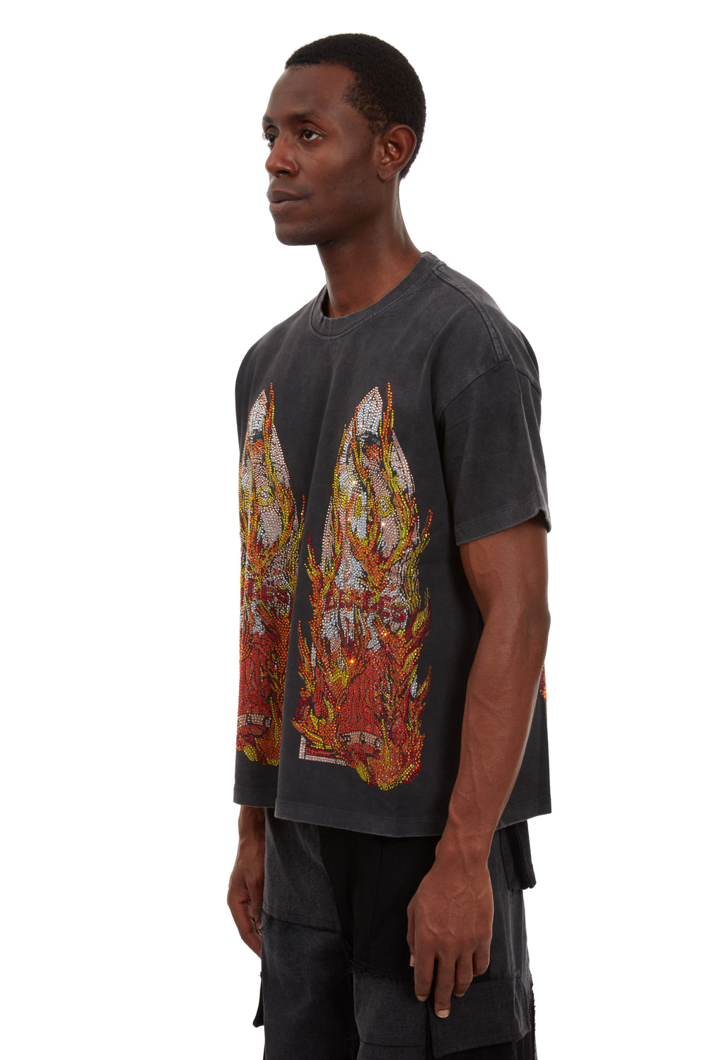 RHINESTONE FLAME GLASS JERSEY