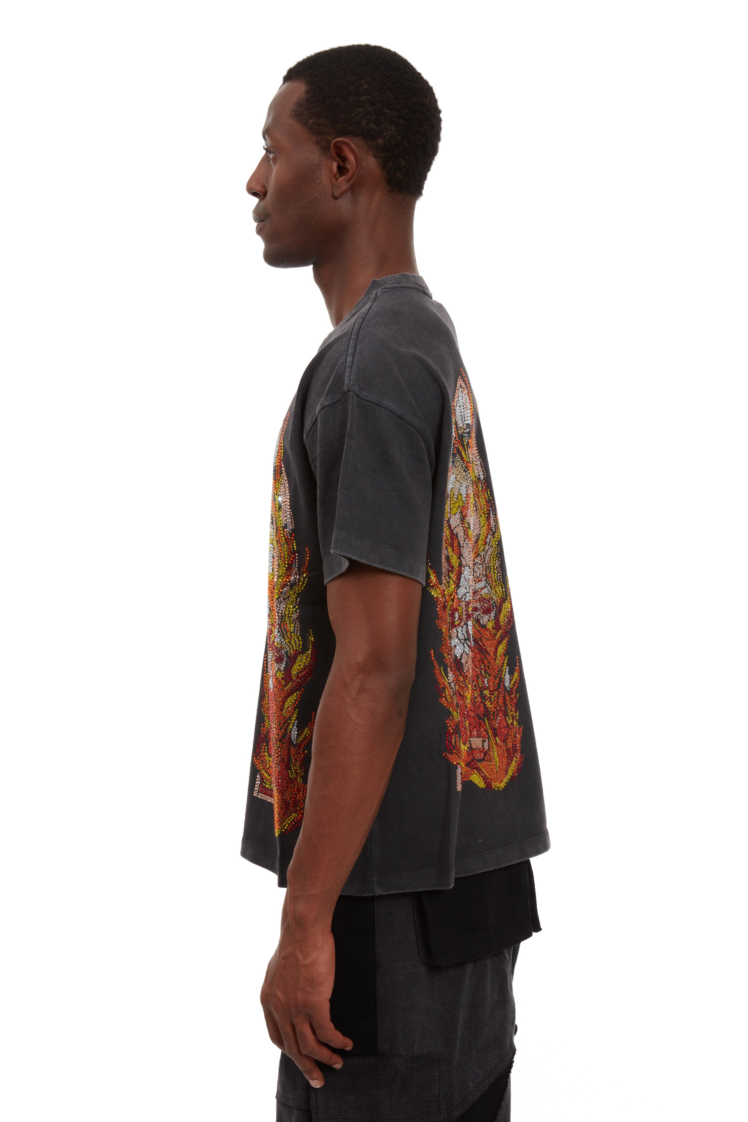 RHINESTONE FLAME GLASS JERSEY